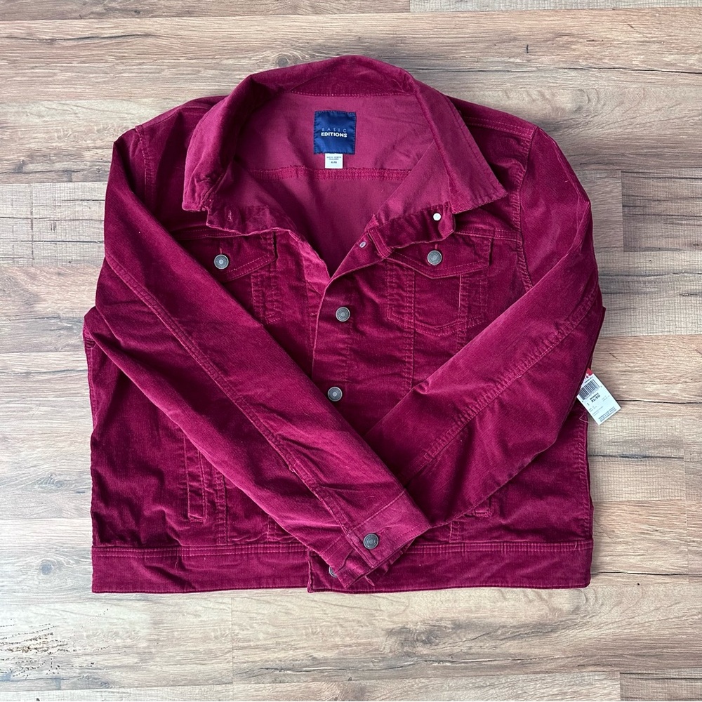 Basic Edition Corduroy jacket Burgundy Red Maroon XL womens jacket